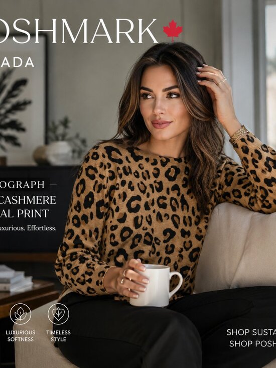 Autograph Sweaters - Autograph Leopard Print Sweater 100% Cashmere Size 12